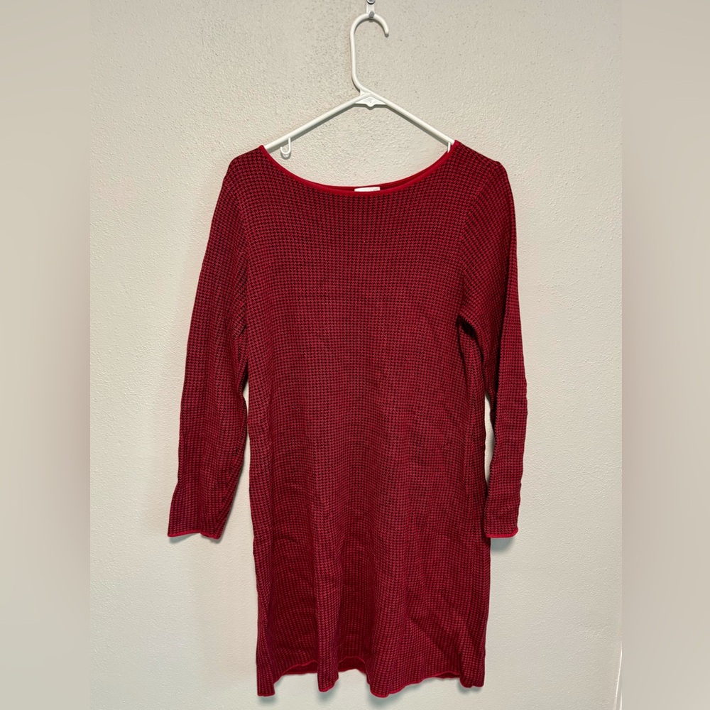 J.Jill Women’s Red And Black A Line Sweater Dress. Small. Gently Used